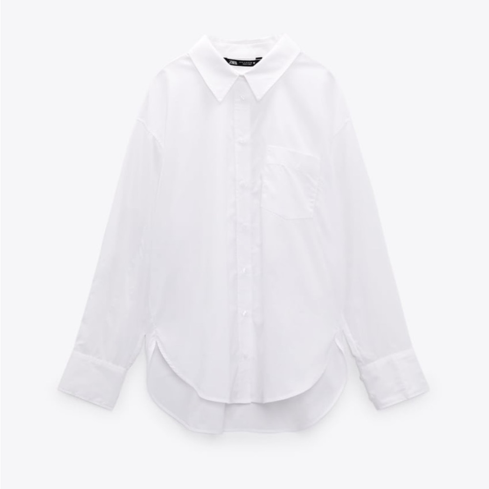 NWT Zara Poplin Shirt with pockets. Size small